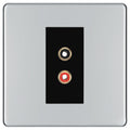 BG Screwless Polished Chrome Euro Module RCA X 2 Outlet FPCRCA2B