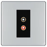 BG Screwless Polished Chrome Euro Module RCA X 2 Outlet FPCRCA2B by British General (BG-FPCRCA2B)