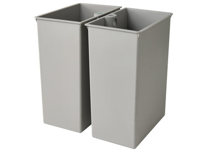 Corby Highland Rectangular Dual Recycling Bin in Black PU Leather with Plastic Inserts