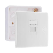 BG Electrical Singel RJ45 Telephone Socket (Screw) & 32mm Pattress Back Box by British General (BG-8RJ45/1+891)