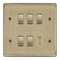 BG Antique Brass 5G Intermediate Custom Grid Light Switch with Back Box Included