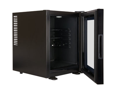 Corby Eton 35L Glass Door Minibar in Black & Black - UK Plug