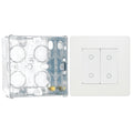 BG Evolve Pearlescent White Double Secondary Touch Dimmer Switch PCDCLTDS2W with 35mm Steel Back Box