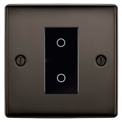 BG Nexus Black Nickel Single Secondary Touch Dimmer Switch Black Insert NBNTDS1B by British General (BG-EMTDSB+NBNEMS1)