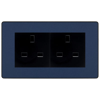 BG Evolve Matt Blue 4 Gang 13A Unswitched Socket - PCDDB4GUSSB by British General (BG-PCDDB4GUSSB)