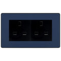 BG Evolve Matt Blue 4 Gang 13A Unswitched Socket - PCDDB4GUSSB
