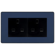 BG Evolve Matt Blue 4 Gang 13A Unswitched Socket - PCDDB4GUSSB by British General (BG-PCDDB4GUSSB)