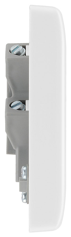 BG 855 Moulded Round Edge | White | 13A Flex Outlet Unswitched Fused Connection Unit by British General (BG-855)