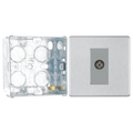 BG Screwless Brushed Steel Single Isolated Co-Axial TV Socket FBS62 with 35mm Steel Back Box