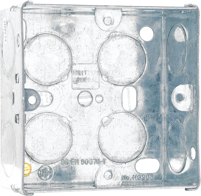 BG HGS03 1 Gang 35mm Steel Knockout Box