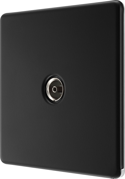 BG Nexus FFB60 Matt Black Single Co-Ax Aerial Socket for TV or FM by British General (BG-FFB60-1)
