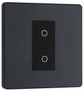 BG Evolve PCDMGTDM1B Matt Grey 1 Gang 200W Edge Dimmer - Black Insert