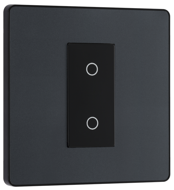 PCDMGTDM1B Front - his Evolve Matt Grey single master trailing edge touch dimmer allows you to control your light levels and set the mood.