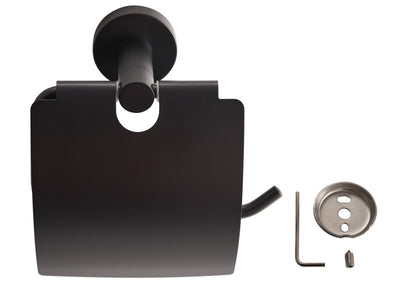 Corby Harrogate Toilet Roll Holder with Cover in Black