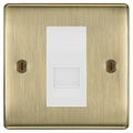 BG Nexus Antique Brass Single Secondary Telephone Socket, Screw Terminal - White Insert