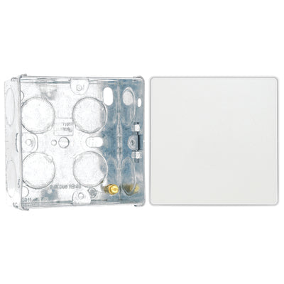 BG Evolve Pearlescent White Intermediate Edge to Edge Rocker Switch PCDCL13EW with 35mm Steel Back Box