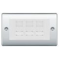 BG Nexus Polished Chrome 3 Gang RJ45 CAT6 Data Socket White Inserts