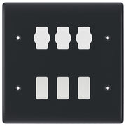 BG Part M 6 Gang Switch 3x Intelligent Dual Mode Dimmer 3x 2 Way Custom Grid