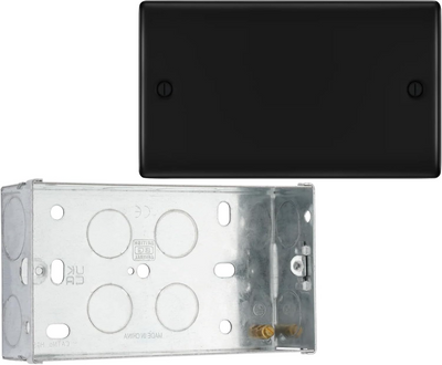 BG Nexus Matt Black Double Blanking Plate NFB95 with 35mm Steel Back Box