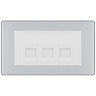 BG Screwless Polished Chrome 3 Gang IDC Secondary Telephone Socket - White Insert by British General (BG-FPCBTS3W)