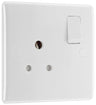 BG 829S Moulded Rounded Edge | White | 1 Gang 5A Switched Round Pin Socket by British General (BG-829S)