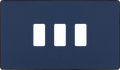 BG RPCDDB3B Evolve Grid Matt Blue 3 Module Rectangular Front Plate - Black Trim