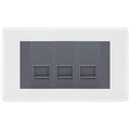 BG White Moulded 3 Gang IDC Secondary Telephone Socket - Grey Insert