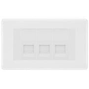 BG White Moulded 3 Gang IDC Secondary Telephone Socket - White Insert by British General (BG-NWMBTS3W)