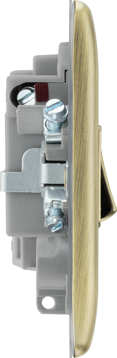 BG NAB50 Nexus Metal Antique Brass 13A Switched Fused Spur Unit