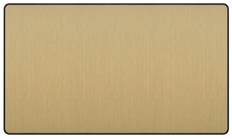 BG Evolve PCDSB95B Double Blank Plate - Satin Brass (Black)