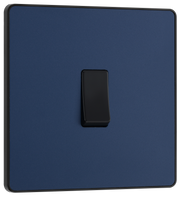 BG PCDDB12B Matt Blue Evolve 1 Gang 20A 16AX 2 Way Light Switch - Black Insert by British General (BG-PCDDB12B-Shopify-SA_1)