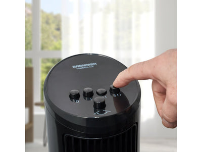 Bremmer Tower Blade Fan in Black, 29 Inch by Corby of Windsor (Corby-25743)