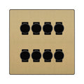BG Evolve Satin Brass 8 Gang Trailing Edge LED Dimmer Light Switch 2 Way Custom Switch