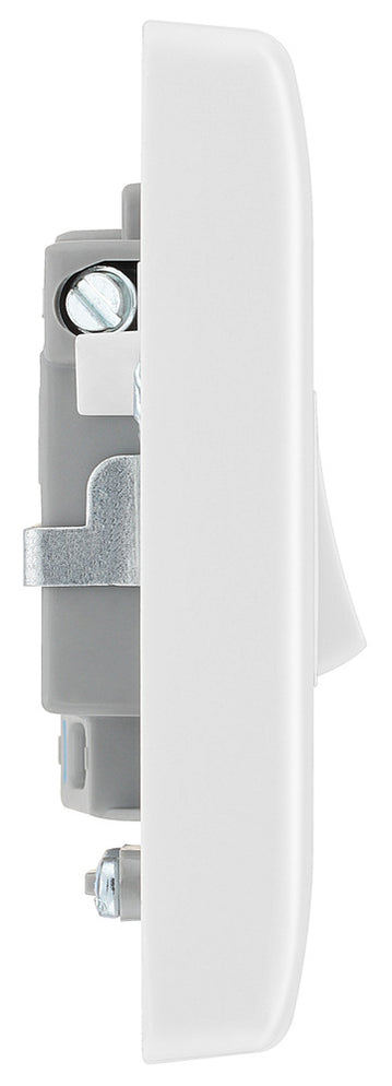 BG 853 Moulded Round Edge | White | 13A 2 Pole Flex Outlet Neon Switched Fused Connection Unit by British General (BG-853)