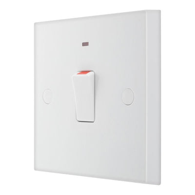 BG 931 Moulded Square Edge | White | 1 Gang 20A 2 Pole Neon Switch by British General (BG-931)