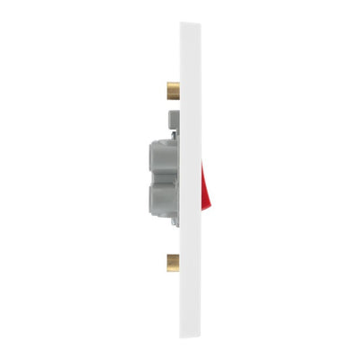 BG 972 Moulded Square Edge | White | 2 Gang 45A 2 Pole Neon Cooker Switch by British General (BG-972)