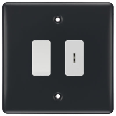 BG Part M 2 Gang 2 Way SP Key Switch with 2 Way Single Pole Switch