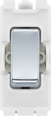 BG RPC12 Nexus Grid Polished Chrome 20AX 2 Way 1 Pole Switch Module