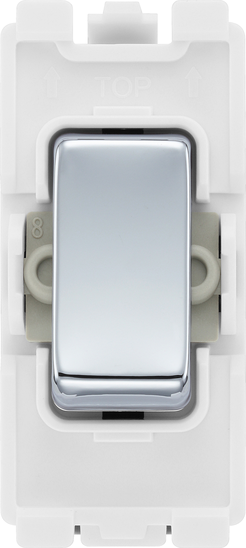 BG RPC12 Nexus Grid Polished Chrome 20AX 2 Way 1 Pole Switch Module