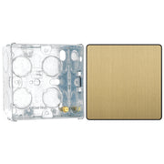 BG Evolve Satin Brass Single Blank Plate PCDSB94B with 35mm Steel Back Box