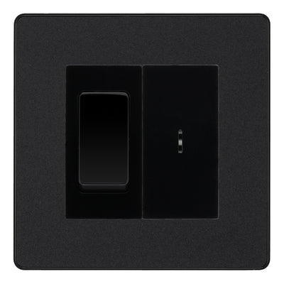 BG Evolve Matt Black 2 Way Single Pole Key Switch with 2 Way Single Pole Switch, Key Included - Black Insert