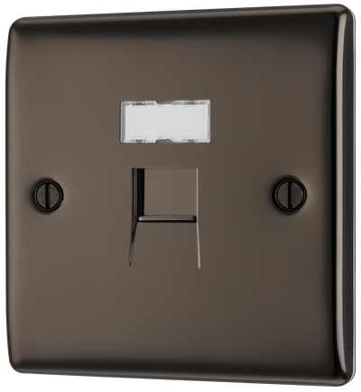 BG NBNRJ451 Nexus Metal Black Nickel 1 Gang RJ45 Data Outlet