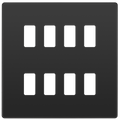 BG RPCDBC8B Evolve Grid Black Chrome 8 Module Square Front Plate - Black Trim