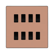 BG Evolve Polished Copper 7 Gang Custom Grid Light Switch with Back Box Included by British General (BG-Evolve-PC-7G-CUSTOM-LIGHT-SWITCH)