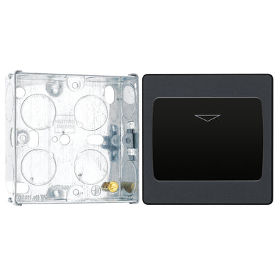 BG Evolve Matt Grey 16A Key Card Switch PCDMGKYCSB with 25mm Steel Back Box