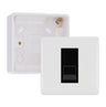 BG White Moulded Single RJ11 Telephone Socket Euro Module with 32mm Back Box - Black Insert by British General (BG-EMRJ11B-1G-32)