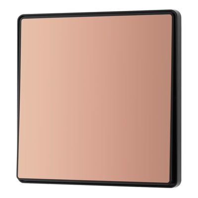 BG Evolve Polished Copper 2 Way Single Edge to Edge Rocker Switch PCDCP12EB with 25mm Steel Back Box