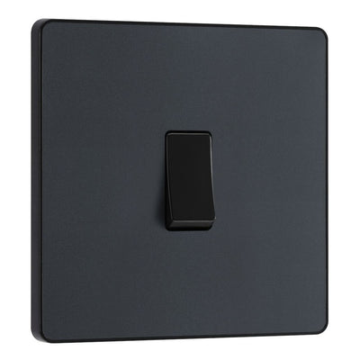 BG Evolve Matt Grey 20A 16AX Single Light Switch PCDMG12B with 25mm Steel Back Box