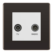 BG Screwless Black Nickel TV & FM Socket FBN66W by British General (BG-FBN66W)