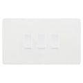 BG Evolve Pearlescent White 3 Gang Custom Grid Light Switch Double Format